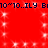Red background with repeating white sparkles and dark blue text reading '10^10..ILY B10^10..ILY B' across top and bottom edges.