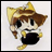 A pixelated anime-style character with brown hair and yellow cat ears holding a black pot, next to text reading "Anime IM" and "COM" on a black background.