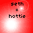 Red background with four identical displaying 'seth = hottie' text and a white light effect that shifts position across observations