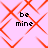 Pixelated text 'be mine' appears in four quadrants over a pink background with orange diamond-shaped lines, each quadrant showing identical static content.