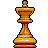 Pixelated golden chess queen with maroon accents on a gray background, rendered in 8-bit style.