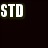 Four distinct text-based icons displayed in a on a dark background with one gray
