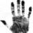 Two grayscale handprints with pink text overlays; one handprint has 'TRUST' above and below, the other adds a heart symbol between them.