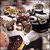 Four distinct football-themed images arranged in a : two helmet views, one player close-up, and one team logo with text