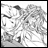 Pixelated grayscale image of a character with long hair and a flowing garment, alongside text reading "AnimeIM" and "c0m" on a black background.