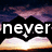 A pixelated image of a sunset over water with text reading 'never give up!!!' in white letters on black shapes.