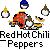 Animated contact sheet of a chili pepper-themed buddy icon with multiple frames showing motion effects and repeated text elements.