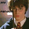 Four- of Harry Potter character images with overlaid text, each showing distinct attire and props against varied backgrounds