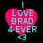 A pink heart-shaped icon with cyan text reading "I LOVE BRAD 4-EVER <3" on a black background, displayed in two states.