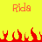 Yellow background with two identical pixelated 'Rida' texts above red flame shapes at the bottom.