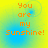 Yellow and blue gradient background with orange pixelated text reading "You are my Sunshine!" in four identical quadrants.