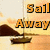 Pixelated image of a sailboat on calm water with orange text reading 'Sail Away' against a gradient sky.