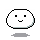Two pixelated white cloud-shaped characters with black square eyes and smiling mouths, displayed side-by-side in a contact sheet format against a gray background.