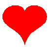 Six red heart shapes of varying sizes arranged in two on a gray background, with no visible animation changes