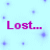A four-quadrant displays pixelated text fragments: 'Lost...', 'In...', and partial 'confusion' on blue backgrounds with light effects