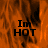Animated orange flame background with black text reading "Im HOT" in three positions across the