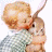 Animated icon shows a pixelated couple kissing, with the woman holding a small rabbit and the man wearing a light-colored sweater.