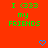Red background with green text reading "I <333 my FRIENDS" and blue pixelated hearts in a pattern