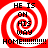 Red and white spiral background with black text reading 'HE IS ON HIS WAY HOME!!!!!!!!' in four identical arranged in a
