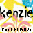 Two side-by-side pixelated images with yellow and blue background patterns, each displaying a name in bold black text above 'BEST FRIENDS' in blocky white letters.