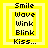 Yellow and white pixelated icon with text labels 'Smile', 'Wave', 'Wink', 'Blink', 'Kiss...' arranged in a pattern