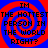 Four identical display red spiral patterns on blue backgrounds with black pixelated text reading "IM THE HOTTEST PERSON IN THE WORLD RIGHT?"