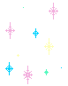 Static pattern of pastel-colored star and snowflake shapes scattered across a light gray background.