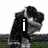 Animated sequence showing a figure with dark hair and black clothing forming the phrase 'i love you' through sequential text overlays.