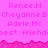Pixelated pink background with repeated names and text in lighter pink, featuring a jagged lower edge and a gray rectangular overlay on the right.
