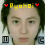 A person with short dark hair appears in two side-by-side frames with text and symbols above and below the head.