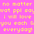 Yellow pixelated text on bright pink background repeats phrases with partial misspellings and symbols.