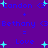 Pixelated blue text on purple background with cyan stars, repeating 'Landon <3 Bethany = Love' in two mirrored