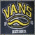 Animated VANS logo with yellow text and wavy lines on dark background, transitioning to VOLCOM's purple diamond in white oval, then a pink Z symbol.