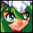 Pixelated anime-style character with green hair and blue eyes, next to "AnimeIM" and "com" text on black background.