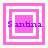 Four variations of a pink and white square frame with purple text "Santina" displayed in different configurations.