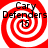 Red and white spiral pattern with black text 'Cary Defenders 15' overlaid in four identical quadrants.