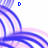 Animated sequence of blue text forming 'DO YOU THINK ME LOVE' with pink and purple wave patterns on white background.