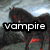 Animated sequence showing a dark horse-like figure with red accents against a cloudy sky, with text labels changing from 'vampire' to 'craver' to '101'.