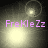 Four- of pixelated light bursts with pink text 'FreKleZz' over each, showing animation changes in light position and lens flare effects
