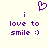 Purple pixelated text and symbols on a light background, with a heart symbol above the text.