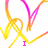 Animated icon with flowing gradient lines in yellow, orange, and pink forming abstract shapes over white background; text changes from 'I' to 'Love' to 'Luke'.