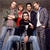 A pixelated contact sheet showing two frames of an animated icon with a group photo on the left and red text 'i love maroon 5' on the right against a black background.
