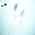 Pixelated light blue background with faint gray and black shapes resembling abstract eyes, ears, and limbs.