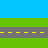 Pixelated graphic with blue, green, and gray horizontal bands containing text fragments 'I walk this empty', 'street on the blvd of broken', and 'dreams' over road-like stripes.