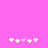 A static image with a solid pink background featuring two horizontal of white and light purple pixelated flower icons