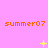 A pink background displays orange 'summer07' text in three with yellow star-like animations changing across frames