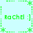 Green pixelated text and symbols on light blue background, repeating four times in a pattern with decorative borders