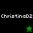 Pixelated icon with 'ChristinaD2' text and star symbols on black and green backgrounds.