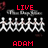 Pixelated red text and white figures on black background with gray section, showing text changes between frames.