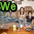 Group of people seated at a table with text overlays changing across frames.